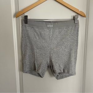 SKIMS COTTON RIB BOXER - light heather grey